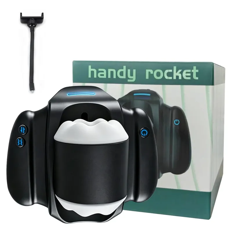 2-in-1 Automatic Thrusting & Vibration Handle Grip with Phone Holder 9 Vibration Modes Adult Toy for Men Masturbator