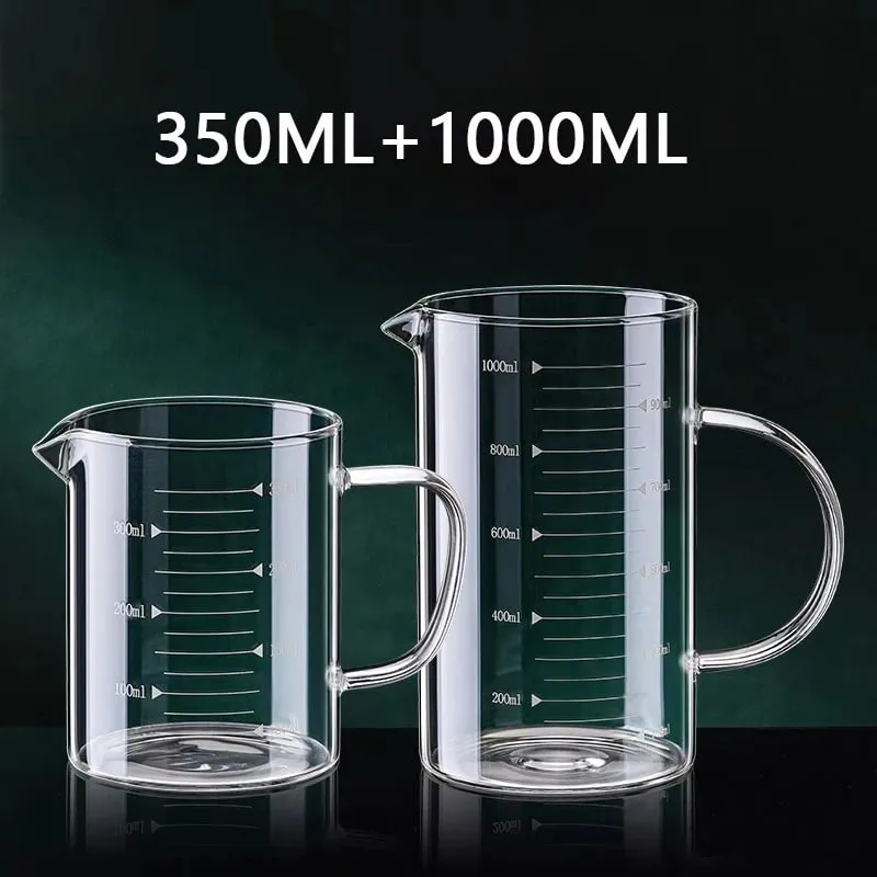 1/2pcs Glass Measuring Cup With Handle Heat-resistant Laboratory Beaker Kitchen Milk Coffe Measuring Mug 250/350/500/1000ml — image 15