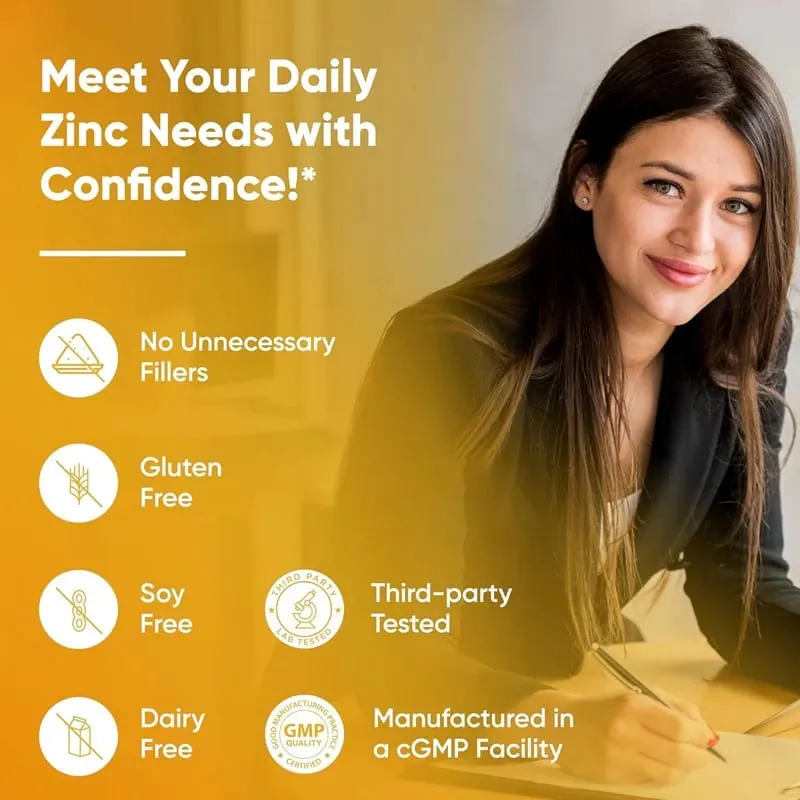 Premium Pure Zinc Capsules 50 mg Supplement High Absorption Boosts Immune Antioxidant Skin Cognitive Health — image 4