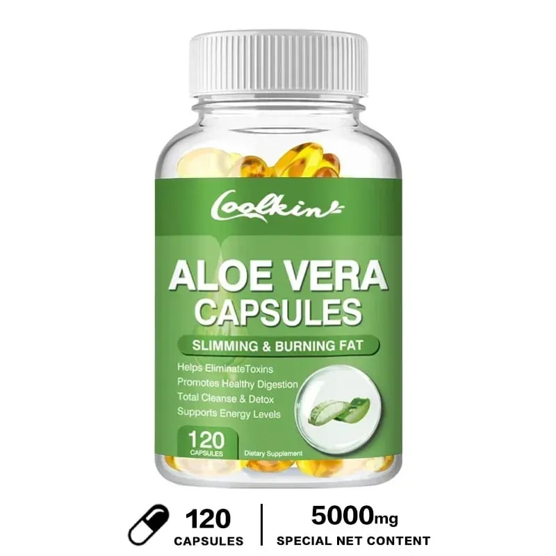 Aloe Vera Extract Capsules - Colon Cleansing Supports Digestive and Immune Health Balances Stomach Acid Antioxidant Non-GMO