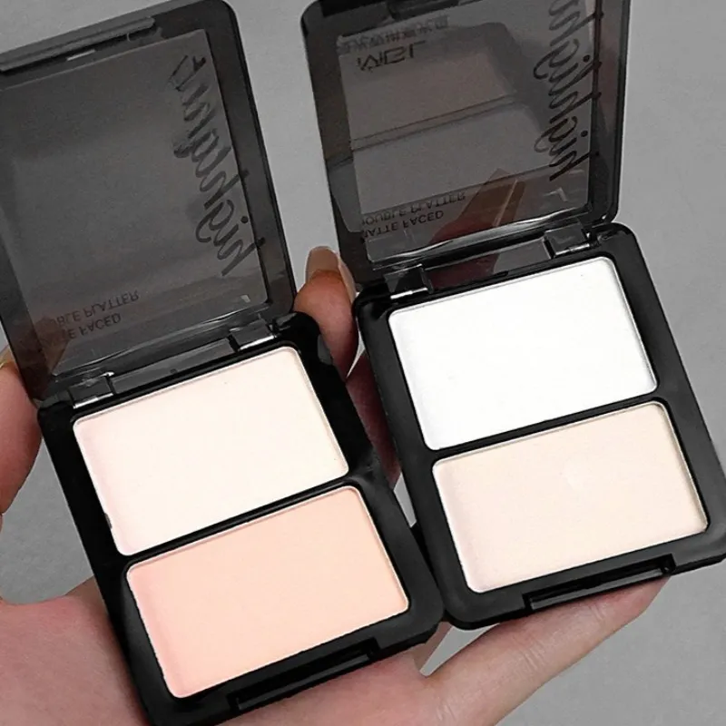 Two Color Highlight & Eye Shadow Powder Delicate Natural Lightweight Matte Finish Eyeshadow Soft Focus Face Brightening Makeup — image 6