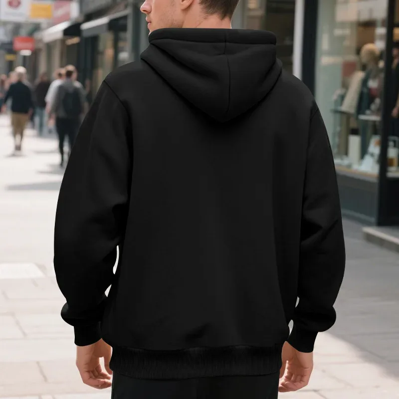 New 2026 Men's Autumn Casual Solid Long Sleeve Zipper Hooded Sweatshirt Coat Male Fashion Outdoors Sportswear Hoodies Jackets