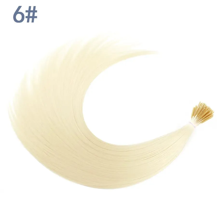 50 Strands/Pack Synthetic Colored I-Tip Stick Hair Extensions Straight Hair 16 Inch For Women High Temperature Fiber Hairpieces — image 14