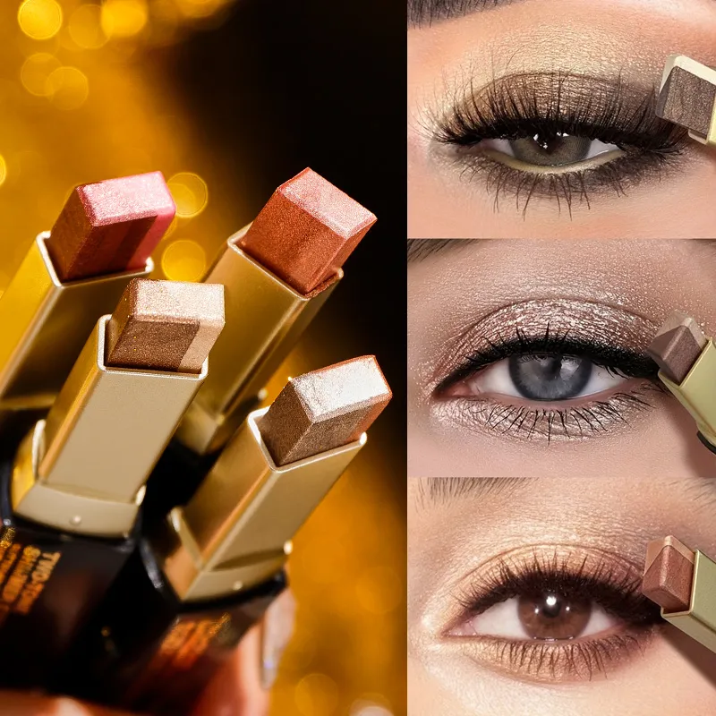 Double Color Eye Shadow Stick Naturally Tinged Not Easy to Mottle Off Makeup Pure Color Create Natural Makeup Effect