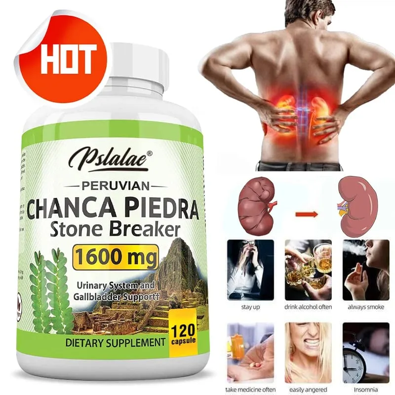 Chanca Piedra Capsules 1600mg - Urinary Tract Support Non-GMO Supplement Kidney Stone Crushing — image 2