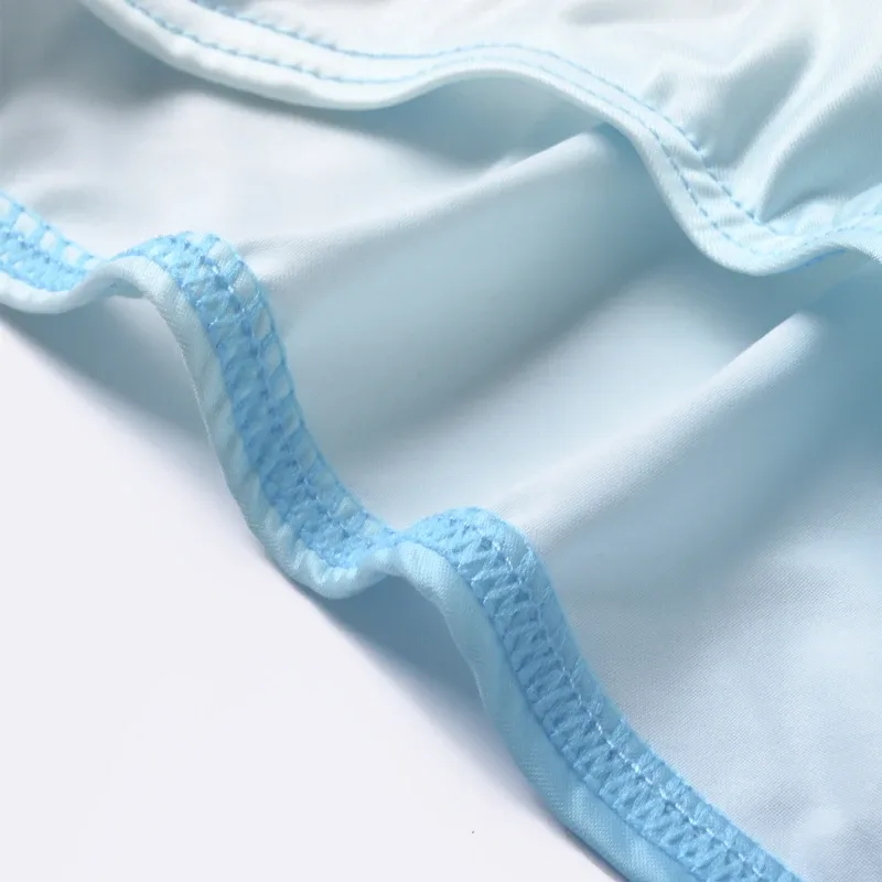 Ice Silk Mens Briefs Underwear With Gradient Color Pouch Breathable Sexy Bikini Slips Low Waist Male Butt-lifting Panties Cuecas