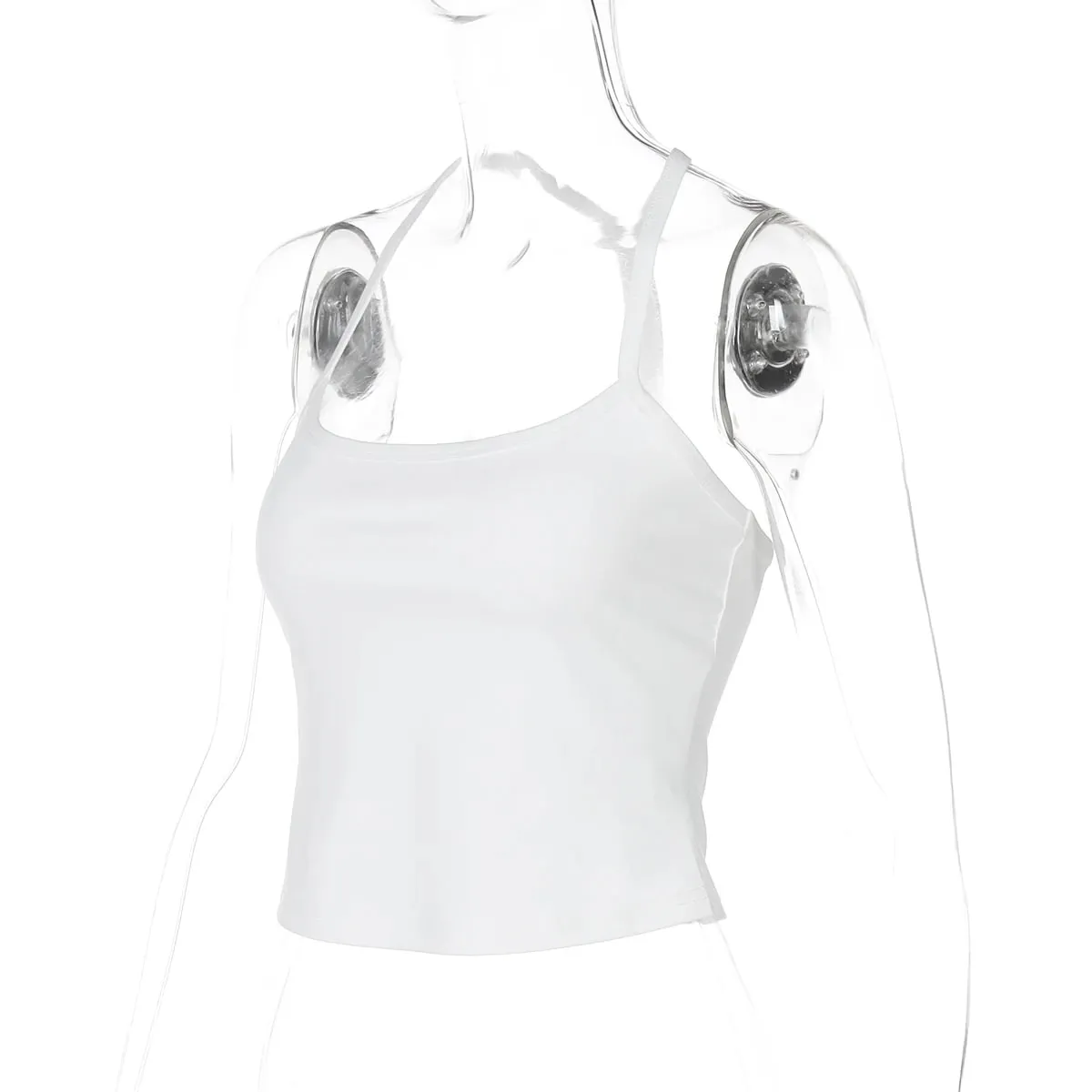 Hugcitar 2026 Summer Solid Slips Backless Sexy Crop Camis Top Women Fashion Y2K Clothes Streetwear Sport Party Club Wholesale — image 9