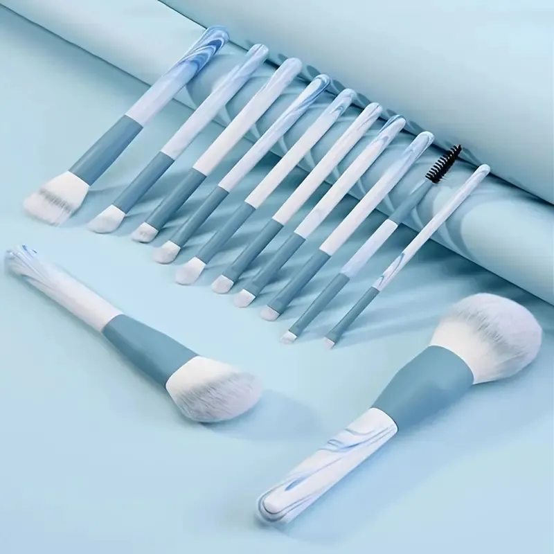 12ks profesionální sada štětců na make-up Prémiové syntetické podkladové korektorové pudrové štětce na tvářenku na oční stíny Hygienické kosmetické nástroje