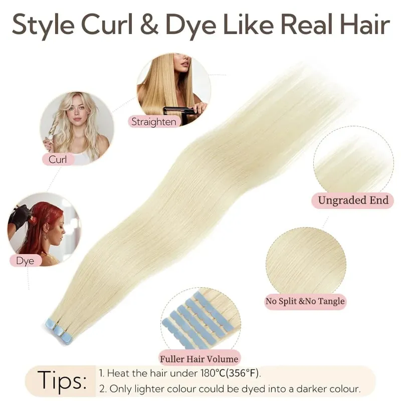 Multi Color Mini Skin Tape In Human Hair Extensions 10 Pieces 12 Inch To 20 Inch Multiple Color Options Remy Hair Natural Comfortable Wear for Women Thickening And Lengthening — image 3