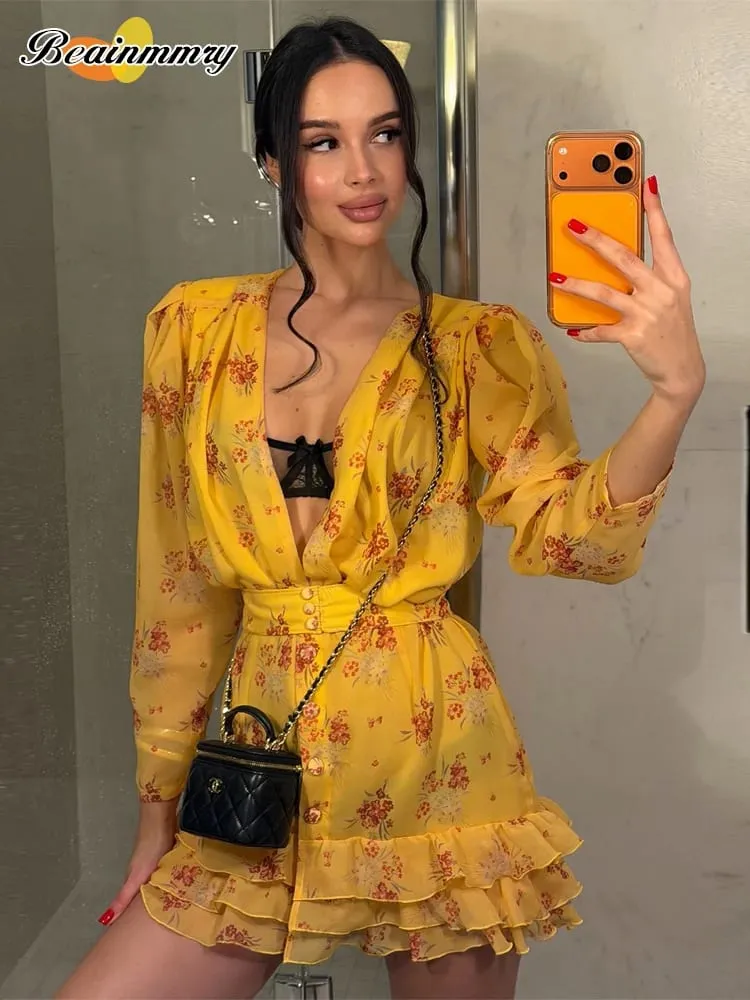 Collection Of Popular Printed Short Dress Deep V Neck A-line Bodycon Party Dresses 2026 Lady Spring Summer Vacation Outfits New — image 4