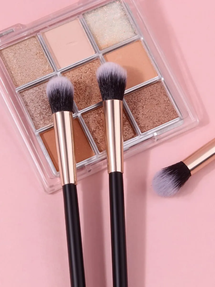 3Pcs Professional Eye Makeup Brushes Set Soft Synthetic Fiber Eyeshadow Blending Brush Small Detail Beauty Cosmetic Tools
