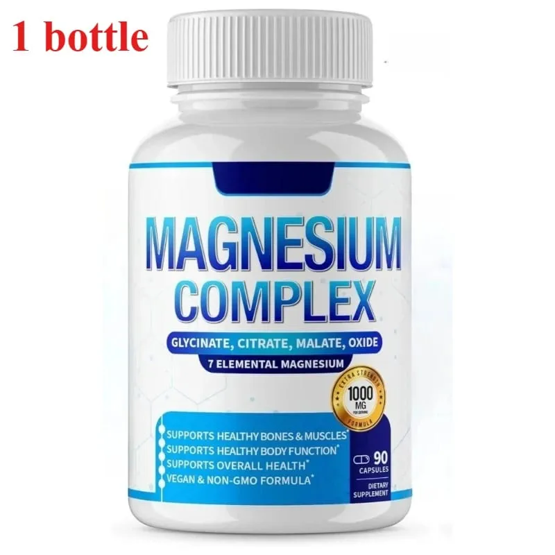 Magnesium Supplement 1000mg 7 in 1 Complex with Glycinate Citrate Malate Taurate Supports Muscle Relaxation Sleep Support 90 Ct