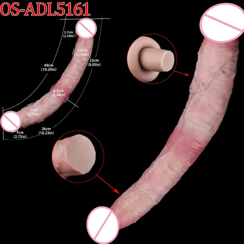 47cm Realistic Long Dildos Double Head Anal Vaginal Stimulator Sex Toy With Sucker For Lesbian Couples Gay Men Adult Tools — image 12