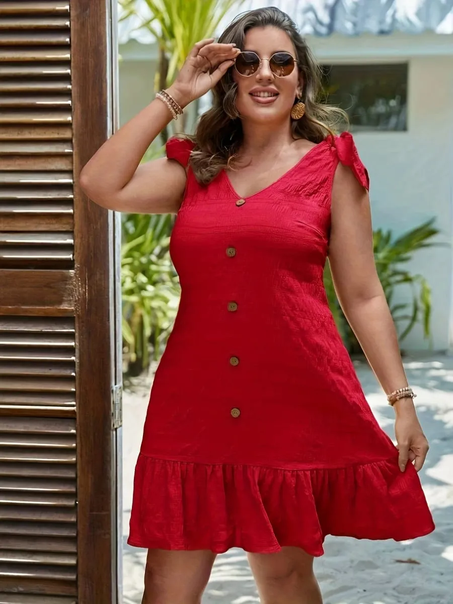 Island Vibe Red Mini Dress – Perfect for Beach Days & Sunset Dates