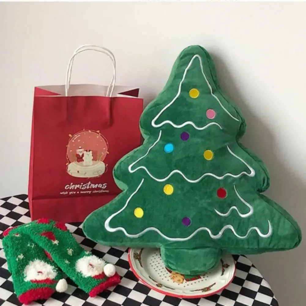 Soft Christmas Tree Sofa Cushion Comfortable Skin-friendly Christmas Day Decorative Pillow 3D Shaped Ornaments