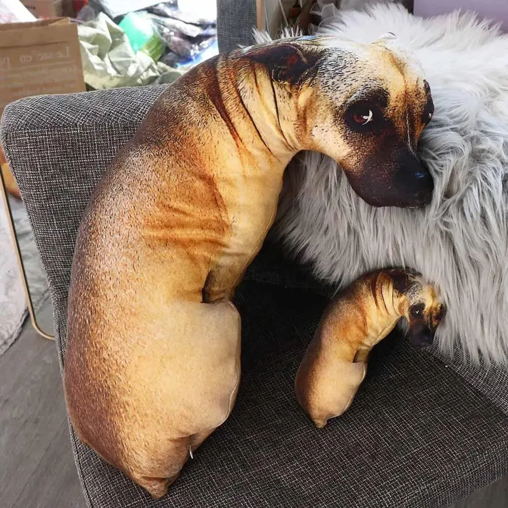 Cute 3D Lifelike Animal Throw Pillow Soft Creative Dog Pillow Cushion Home
