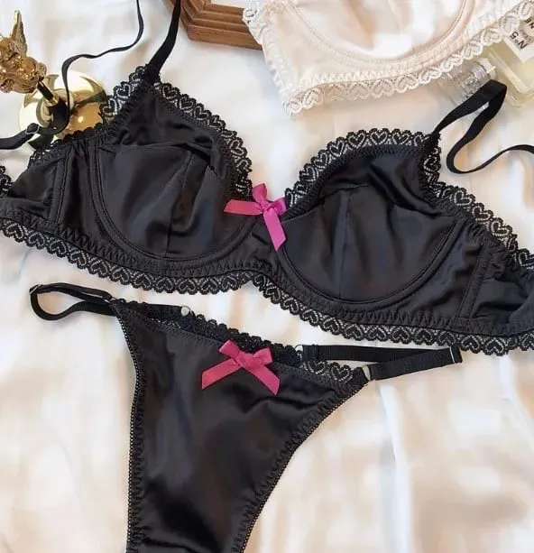 Ice Silk Brief Sets Comfort Underwear Women Sexy Lace Ultra Thin Push Up Bra Set High Quality Brassiere Breathable Lingerie