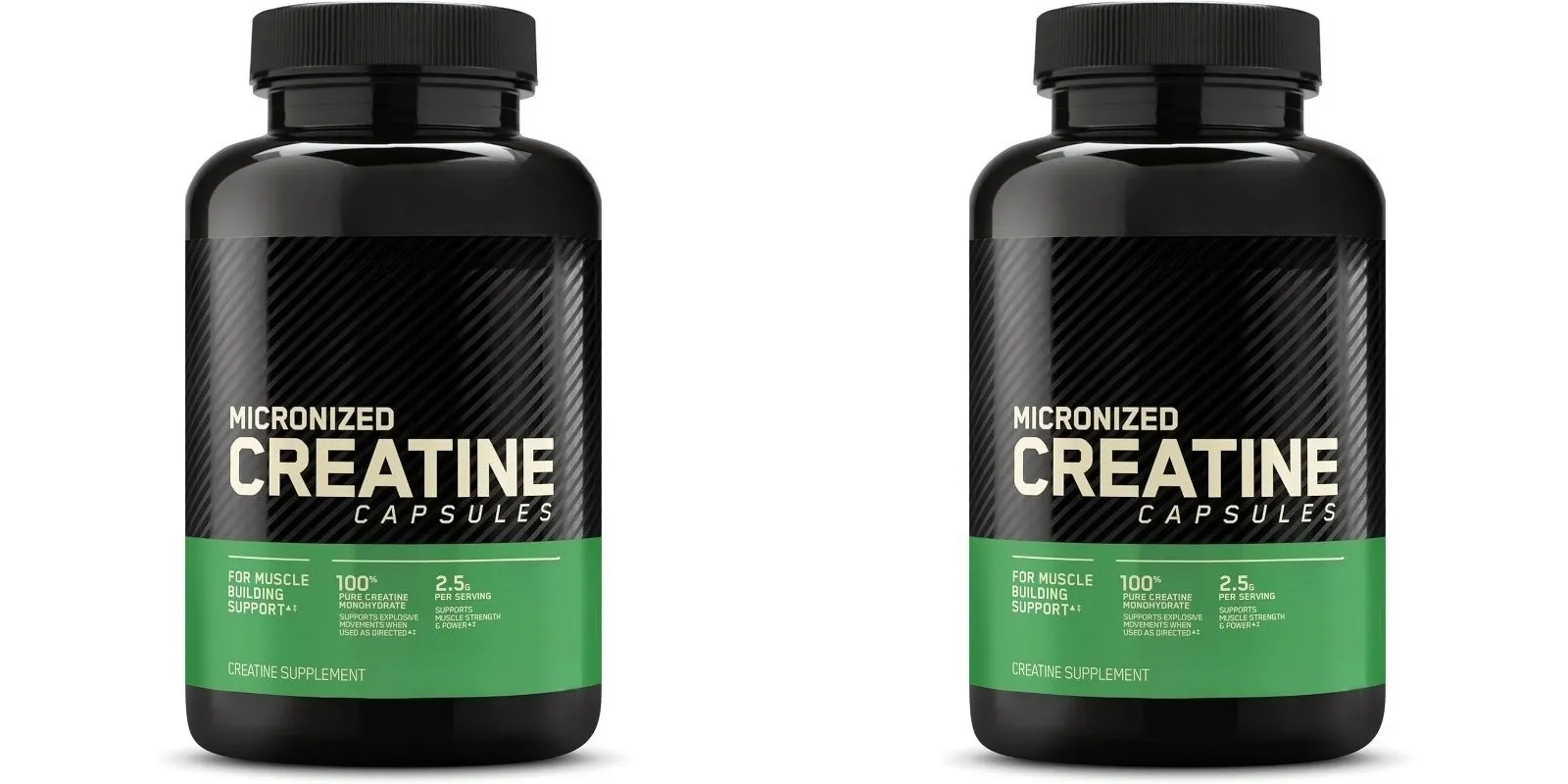 Creatine Monohydrate Supplement 60 Capsules Muscle Strength Fitness Pre-Workout Post-Workout Muscle Recovery Non-GMO Gluten-Free