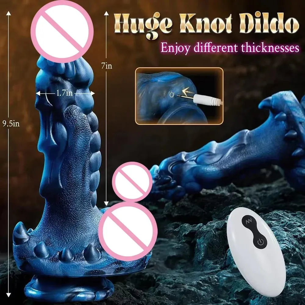 Big Fantasy Monster Dildo Vibrator Remote Control Thrusting Heating Huge Dragon Anal Plug Clitoris Stimulator Sex Toys for Women — image 6