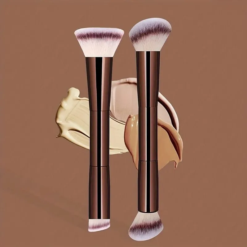 2pcs Professional Aluminum Tube Makeup Brush Set Soft Foundation Brush Blush Brush Powder Brush Concealer Brush Contour Bru