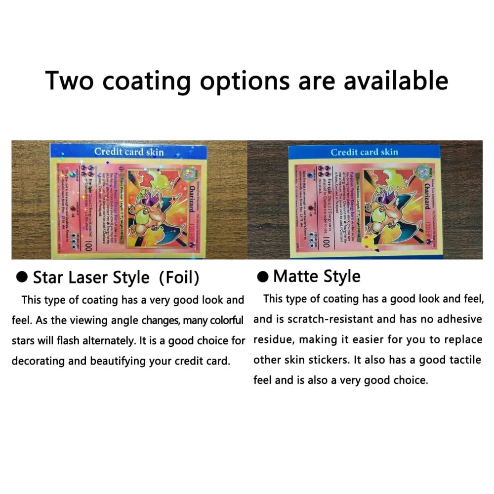 Credit Card Skin Sticker Anti-degaussing Anime Charizard Stickers for VISA JCB MasterCard and Other IC Cards — image 3