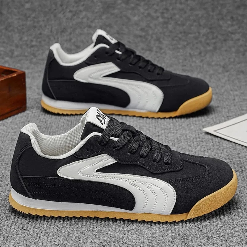Low-Top Retro German Training Shoes for Men Color-Blocked Breathable Soft-Soled Casual Sneakers