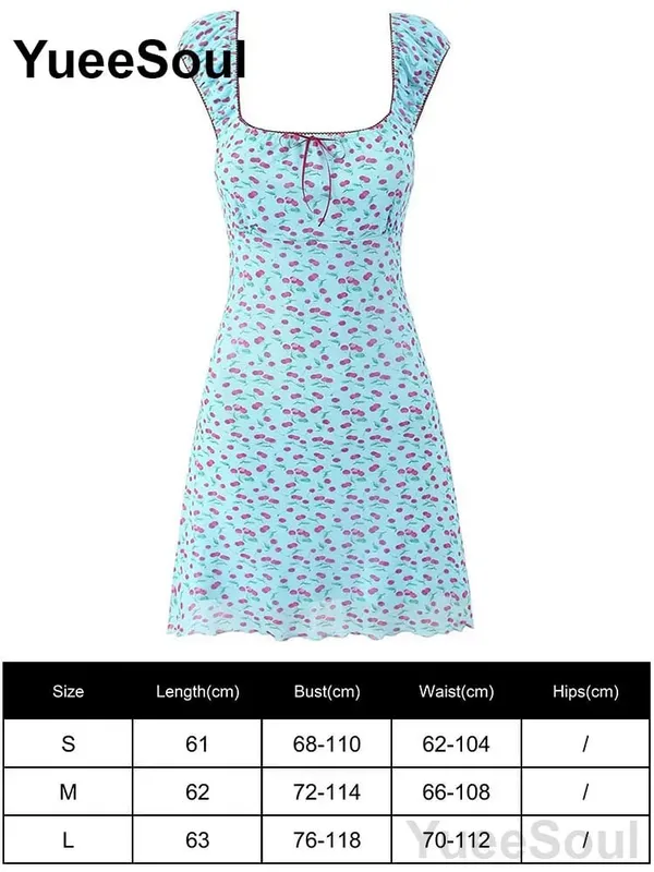Blue Printed Mini Dress 2026 Summer New Elegant Party Birthday Evening Dresses Y2K Sweet Cute High Street Casual Women Dress — image 39