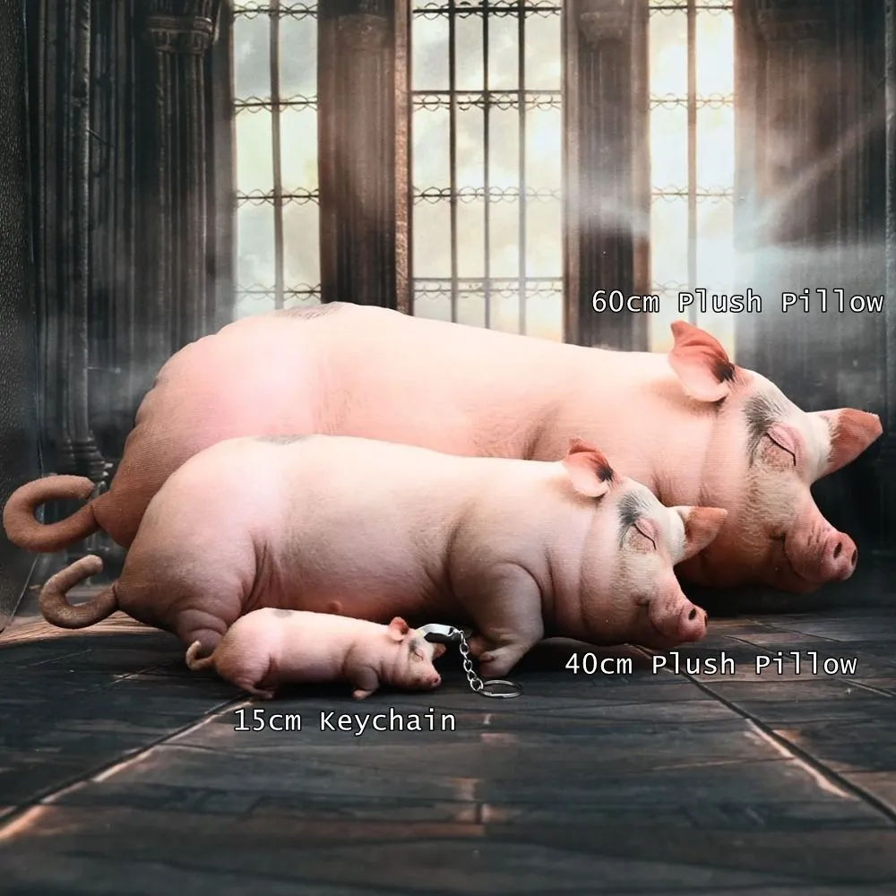 Plush Material Animal Body Pillow 40cm Size Soft Texture Animal Cushion Doll Toys Cute Design PP Cotton Filled Pig Keychain — image 6