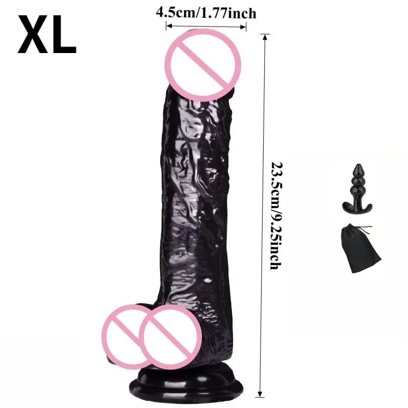 Waterproof Realistic Black Dildo Masturbators Anal Gay Soft Clitoris Vaginal Massager Penis Suction Cup Dick Sex Toys for Women