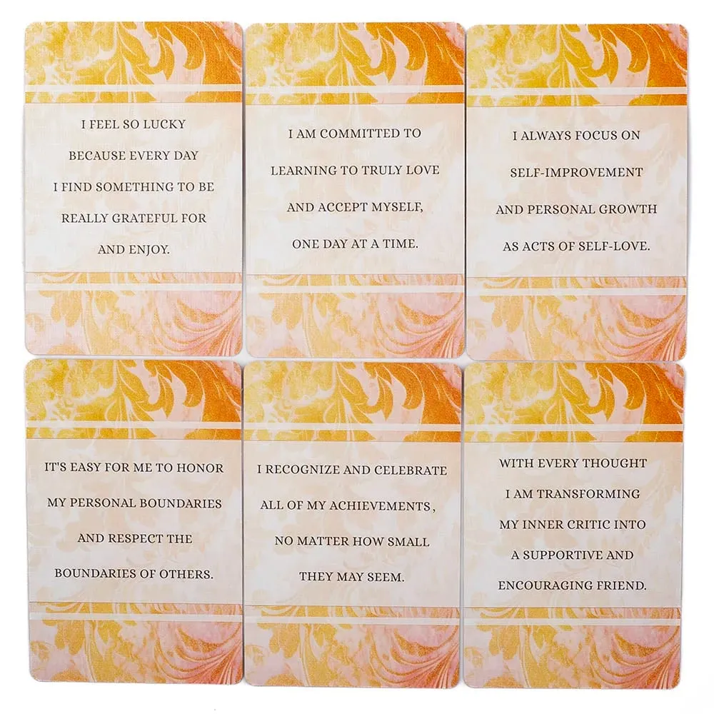 55pcs Self-Love Affirmation Card Set Positive Mental Health Quotes Board Game for Emotional Support And Healing Growth Self-Care