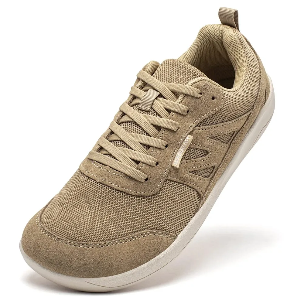 Sapatos descalços para mulheres homens zero gota larga toe box tênis minimalista rendas até tênis de corrida leves