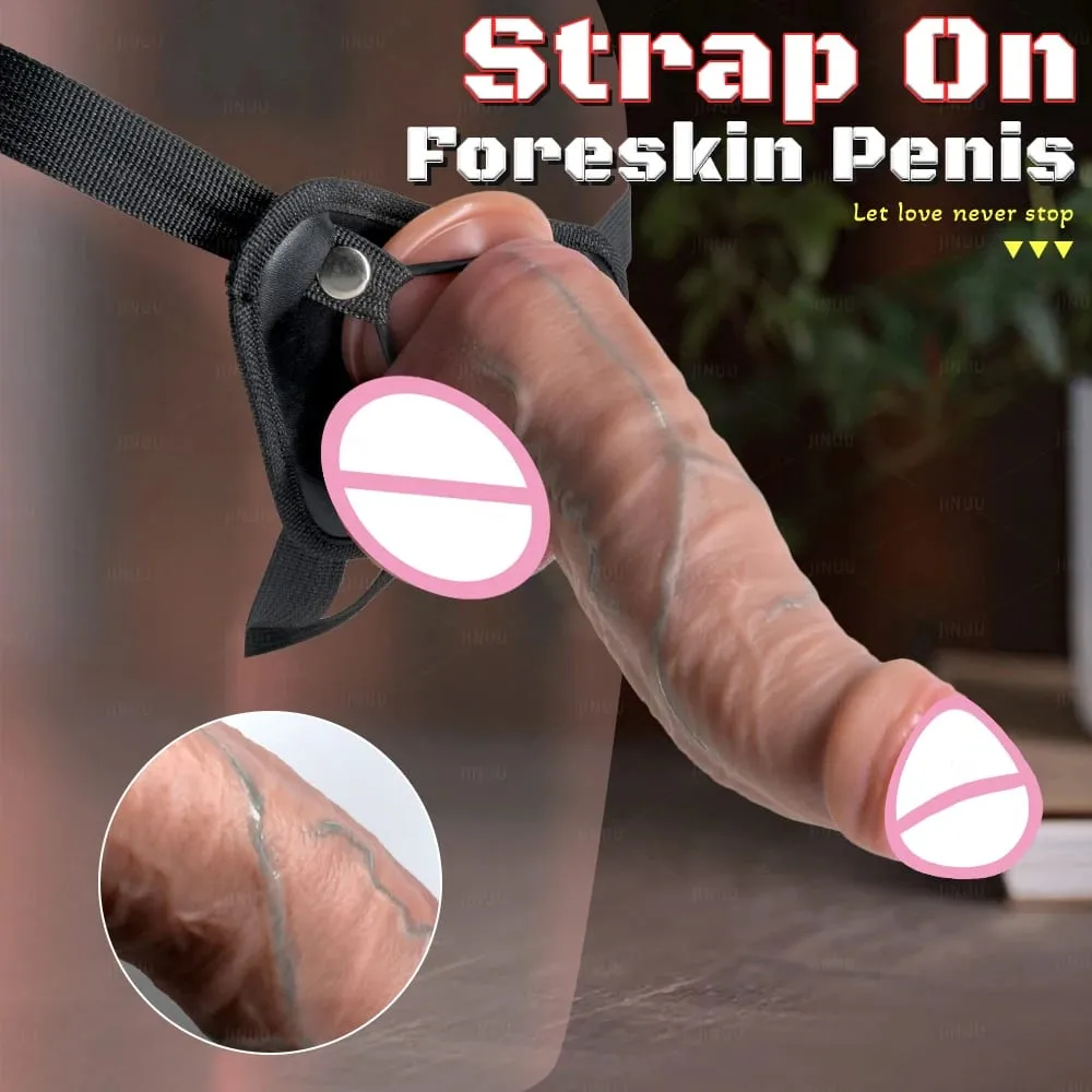 Realistic 3Sizes Phimosis Dildo Realistic Penis Soft Silicone Male Genitals Vaginal Masturbation Suction Cup Dick Woman Anal Sex — image 2