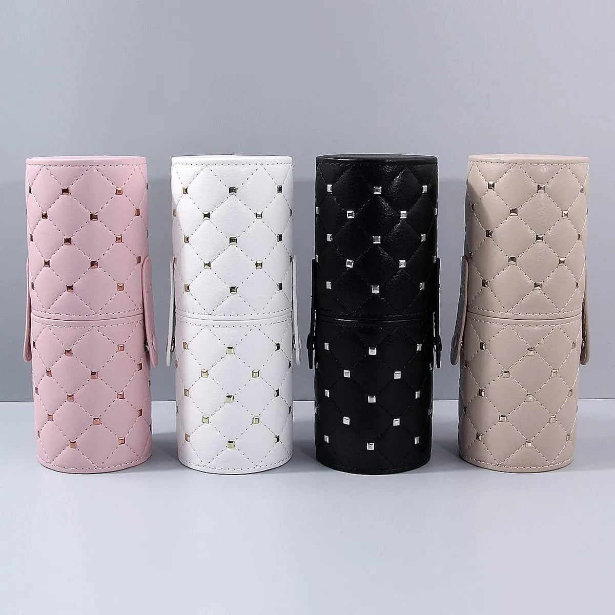 Rivet Cosmetic Storage Bags Waterproof Makeup Brushes Case Women Bag Portable Travel Brush Holder Pen Case Box — image 1