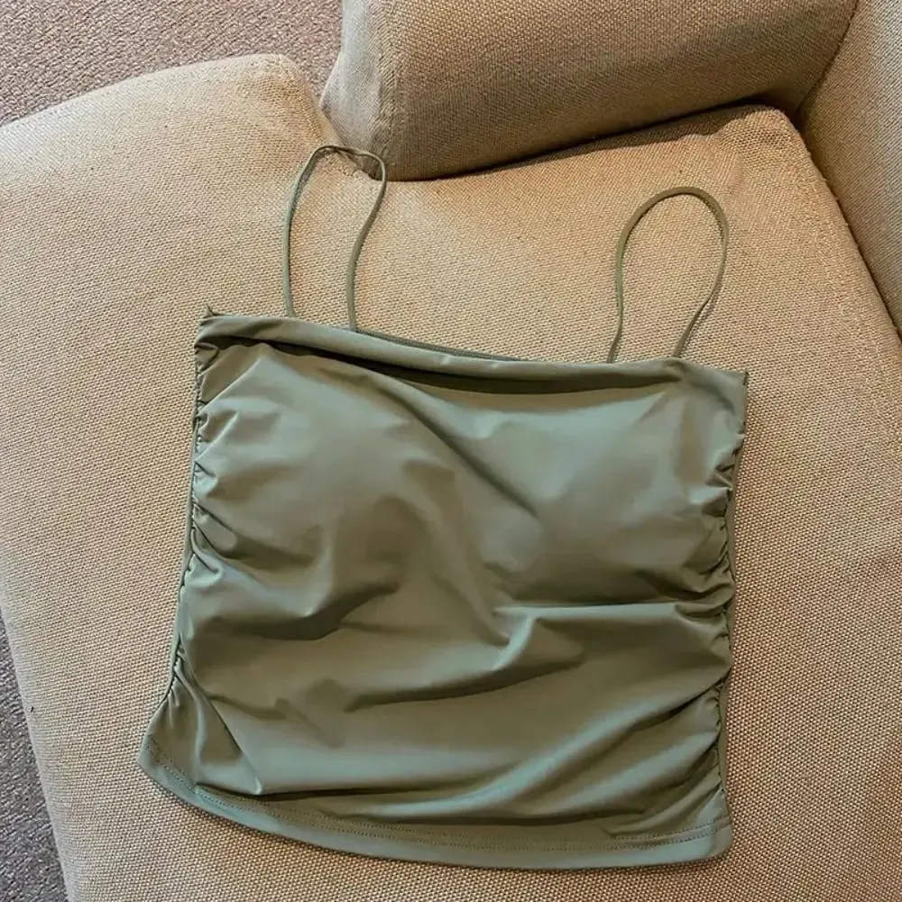 Square Collar Women's Vest with Breast Pads Free Size Beautiful Back Underwear Anti-light Fixed Cup Slim Back Slim Sling Summer — image 6