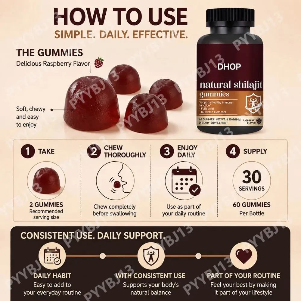 Shilajit Gummies 60 Gummies Himalayan Mineral Supplement with Fulvic Humic Acid Zinc Selenium Magnesium for Immunity Energy — image 7