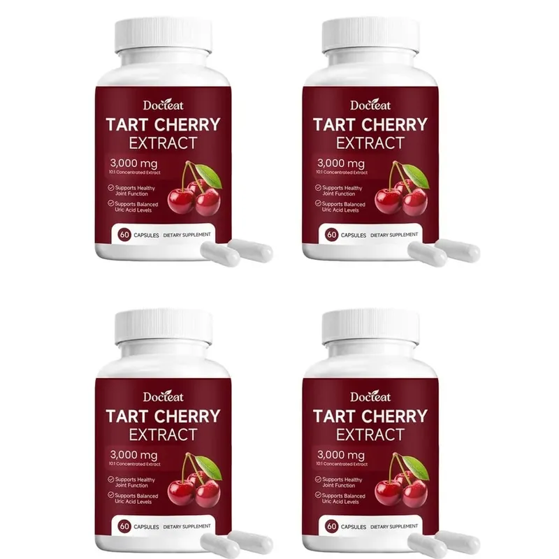 Docteat Tart Cherry Extract Capsules Supports Balanced Uric Acid Levels and Post-Exercise Recovery Comfort 10:1 60 Capsules — image 10