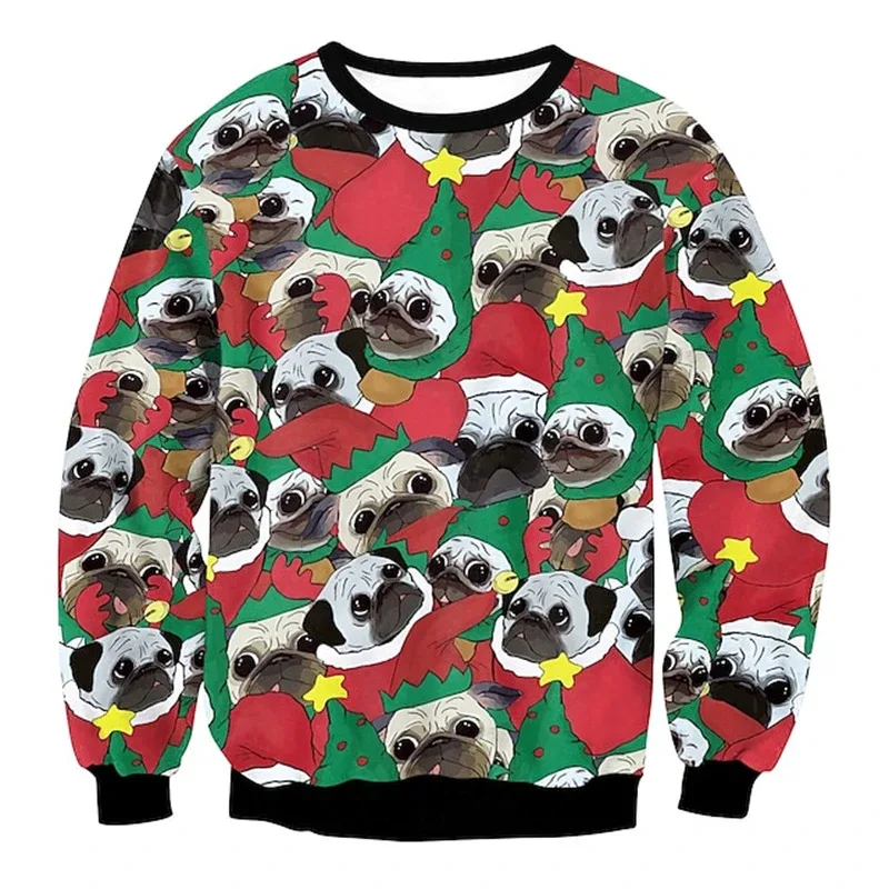 Funny Santa Claus Pattern Ugly Christmas Sweatshirt Men New 3d Printed Xmas Party Crew Neck Long Sleeve Women New Year Hoodies — image 10