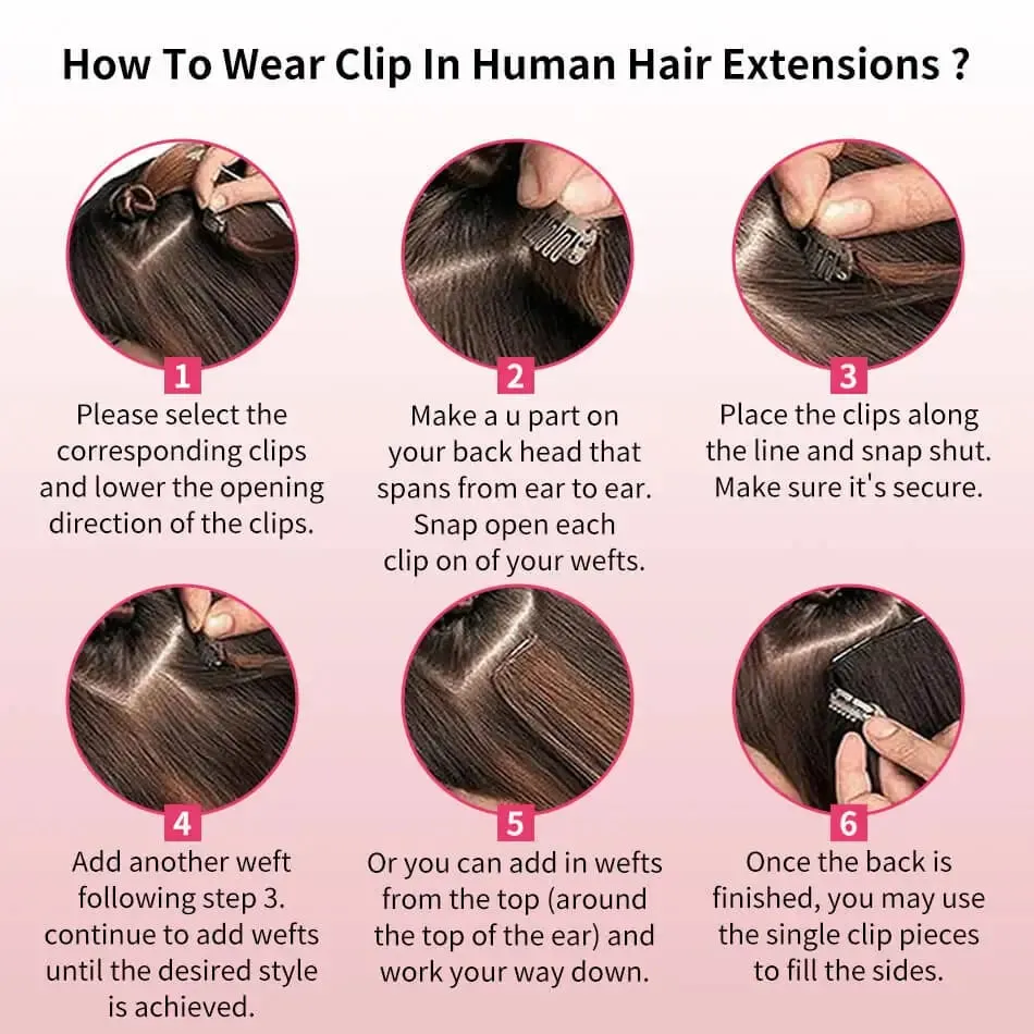 Straight PU Clip Ins Human Hair Extensions Black Brown Color 7 Pcs 110g/Set Seamless Invisible PU Weft For Women 100% Human Hair — image 6