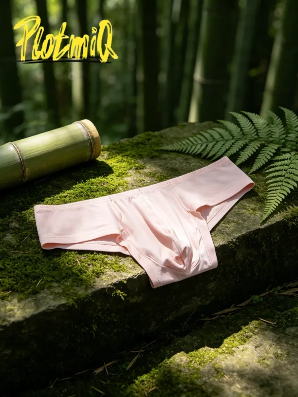 2PCS Seluar Dalam Kapas Lelaki Selesa Rendah Bertingkat Merah Jambu Fabrik Lembut Lebar Pinggang Lebar Pouch Sokongan Lembapan Seluar Dalam Lelaki Mesra Lembapan
