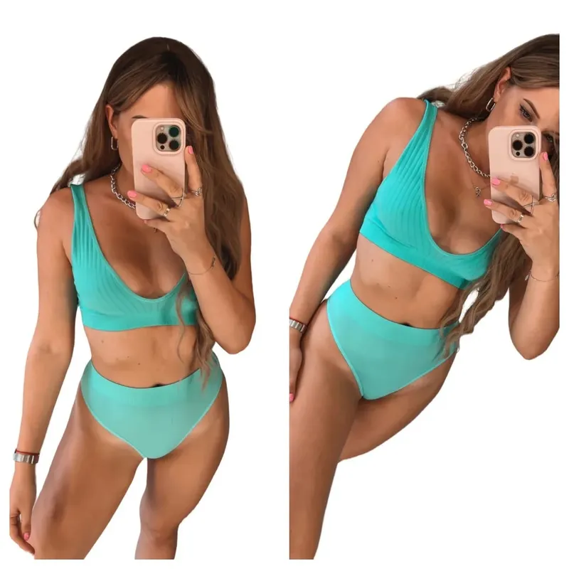 סט חזייה ותחתונים ללא תפרים Push Up חזיות נשים הלבשה תחתונה סקסית לנשים מותניים גבוהים סט תחתוני חזייה עם צווארון V — image 3