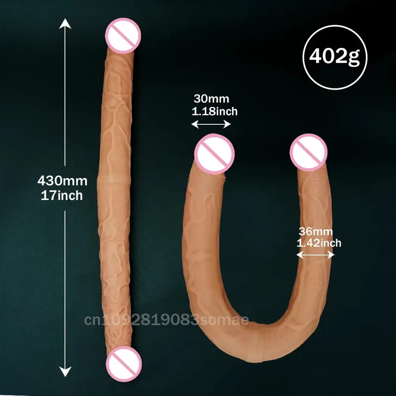 Long Double Dildo Sex Toys Realistic Double Sided Dildo for Lesbian Silicone Huge Thick Dildos G Spot and Anal Plug for Women