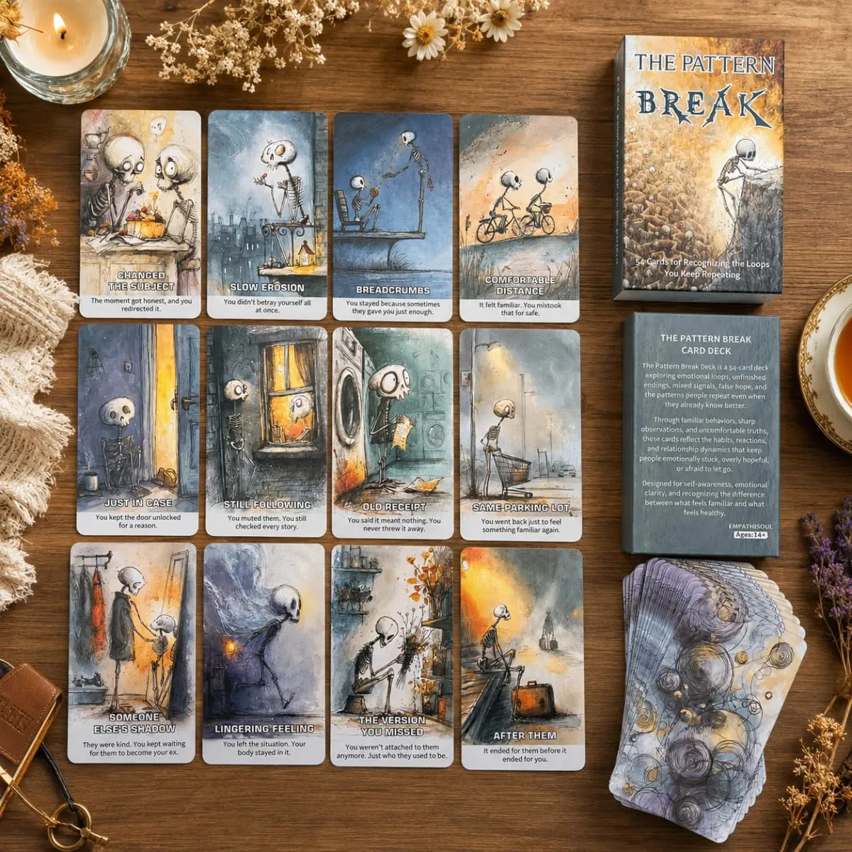 54 Card Deck 13x8 Cm Oracle Cards The Pattern Break Card Game Explore Repeating Cycles Self-Discovery Playing Cards — image 3