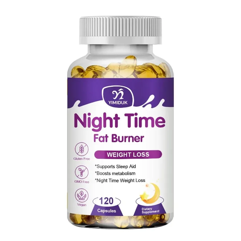 Night Time Slimming Fat Burning Capsules Support Weight Loss Appetite Suppression Metabolism Detoxification for Lean Physique