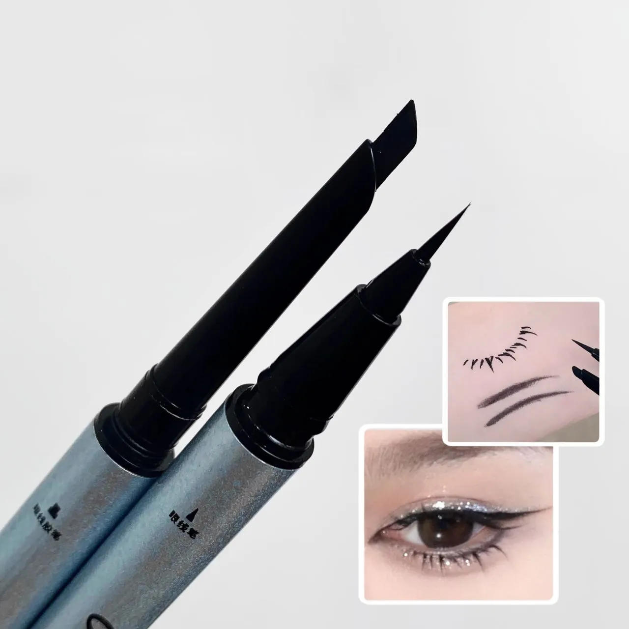 1pc Double Head Ultra-fine Matte Red Brown Eyeliner Pen Waterproof Black Brown Eyeliner Gel Pencil Quick Dry Easy Wear Eye Liner
