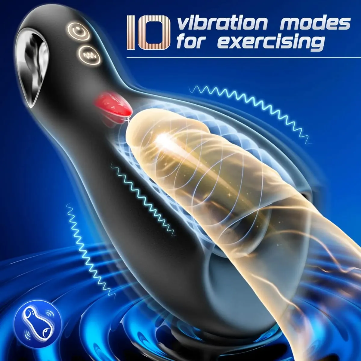 Tongue Licking Penis Vibrator for Men Cock Ring Ejaculation Delay Testicles Perineum Scrotum Stimulator Sex Toy for Couples