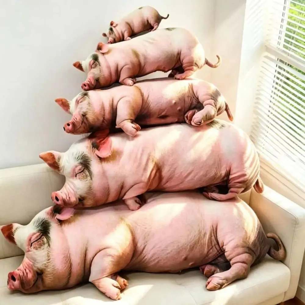 Plush Material Animal Body Pillow 40cm Size PP Cotton Filled Poultry Throw Pillows Cute Design Soft Texture Pig Keychain For Men