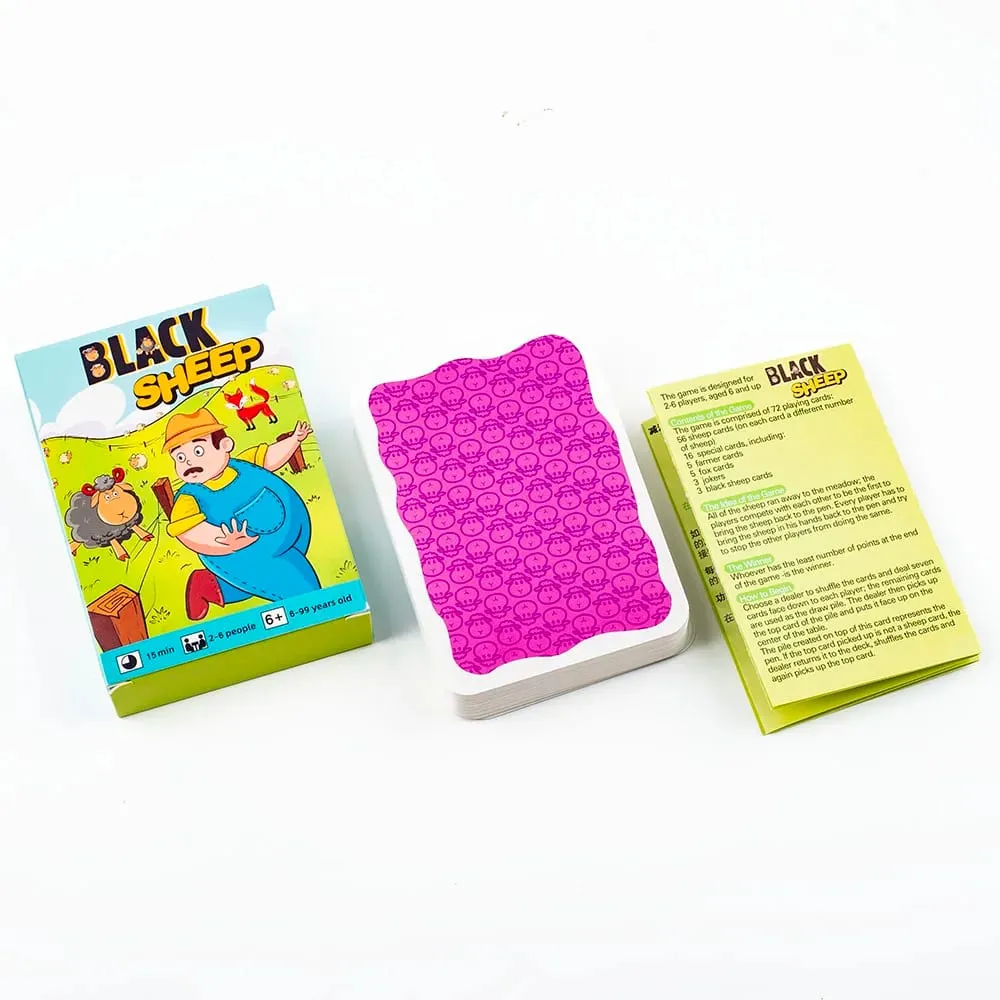 Gran oferta de cartas de juego de fiesta de oveja negra, juego de mesa interactivo Intellectua, divertido juguete para regalo para fiesta de amigos y familia para niños de 10,6x7,5 cm