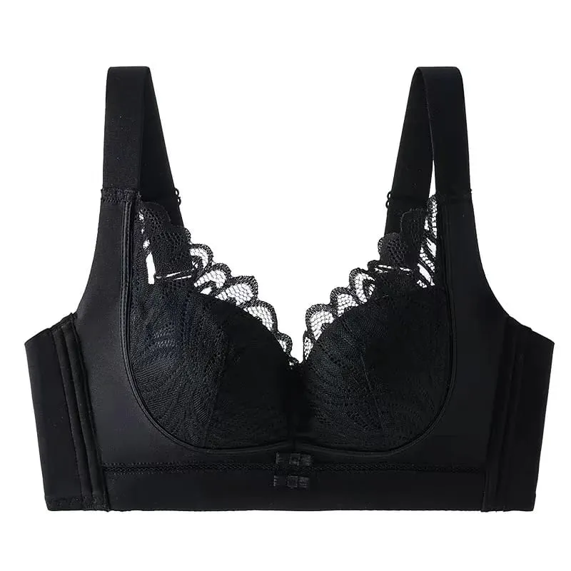 Sexy Lace Push-Up Lingerie Bra for Small Breasts Anti-Sagging Adjustable Beauty Back Non-Underwire Gathering Bra