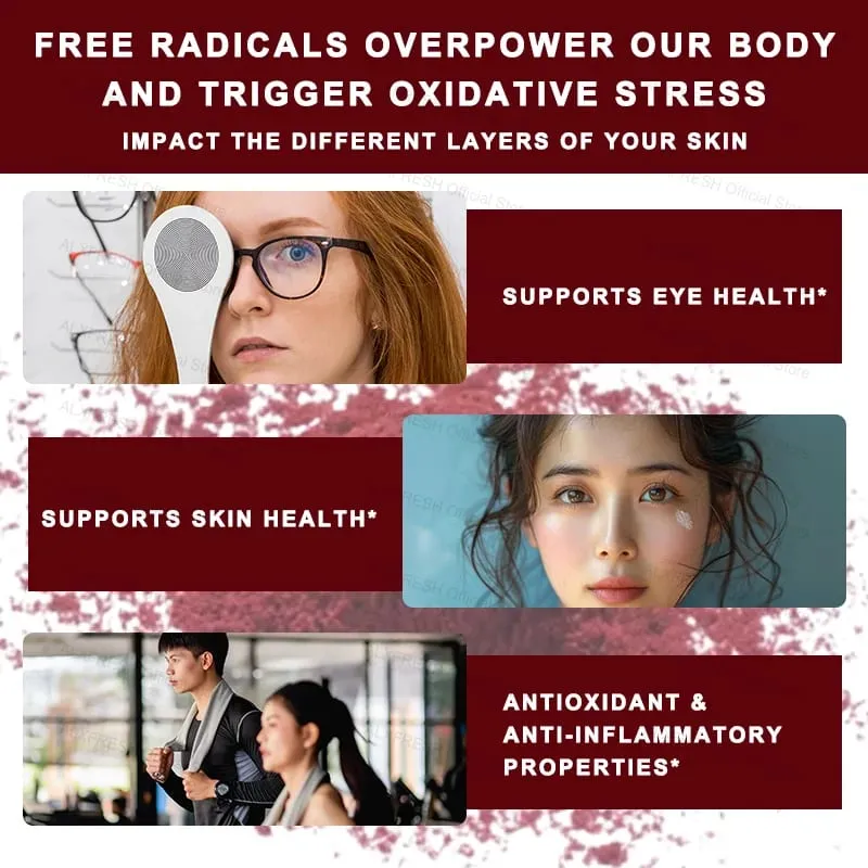 Antioxidante de alta absorção de astaxantina lipossomal 24mg para olhos, pele, cérebro imunológico, suporte cognitivo, suplemento natural não gmo — image 3