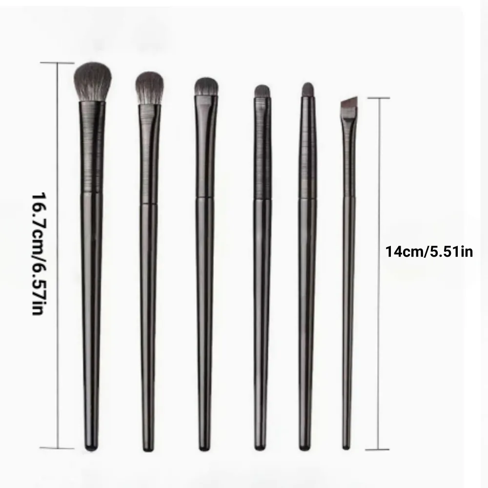 6-Piece Eye Makeup Brush Set: Professional Soft Contour Eyeshadow Brush Small Eye Makeup Brushes for Detailed Eye Makeup Facia